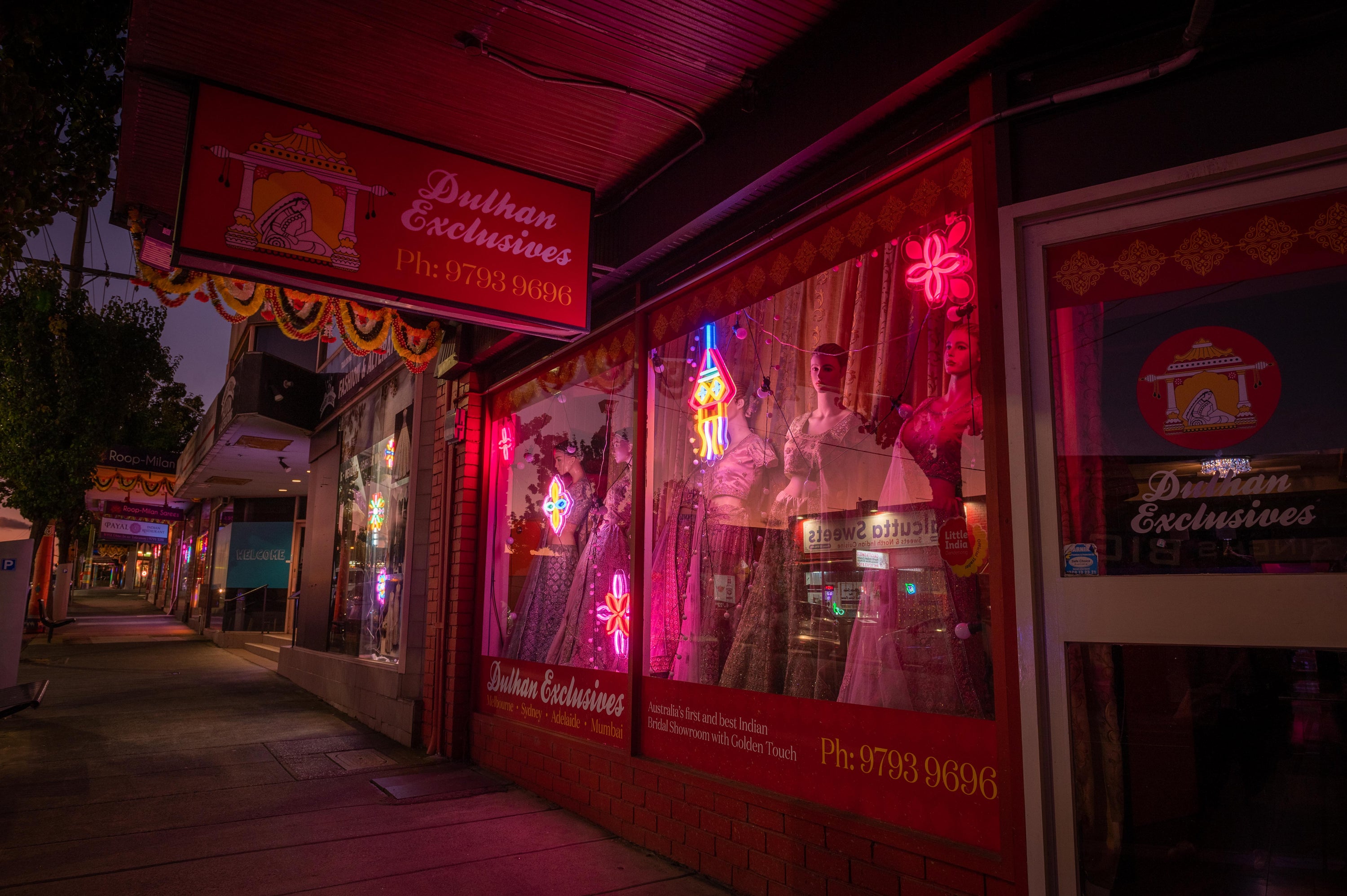 Little India shopping strip light activation
