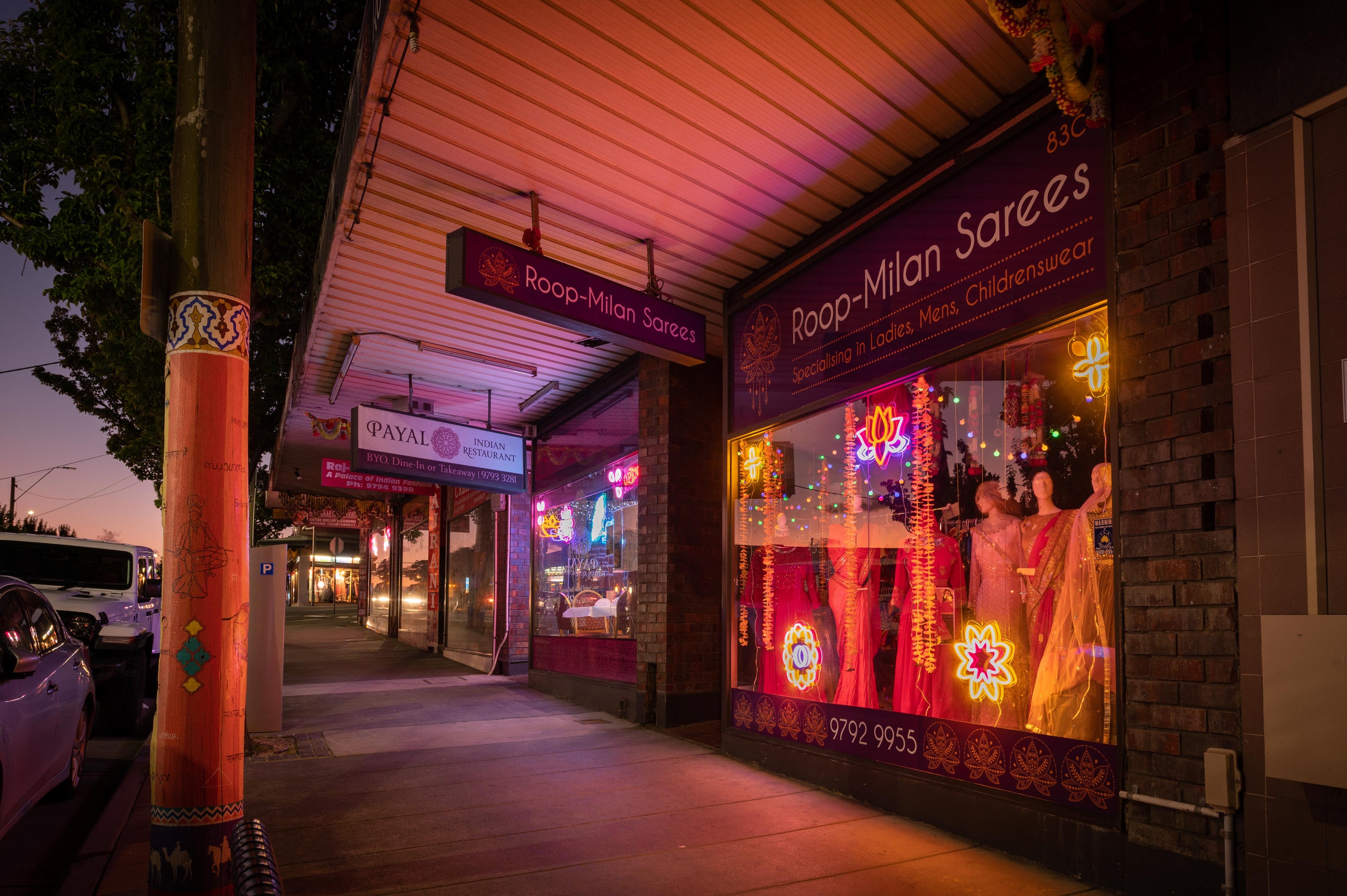 Little India shopping strip light activation