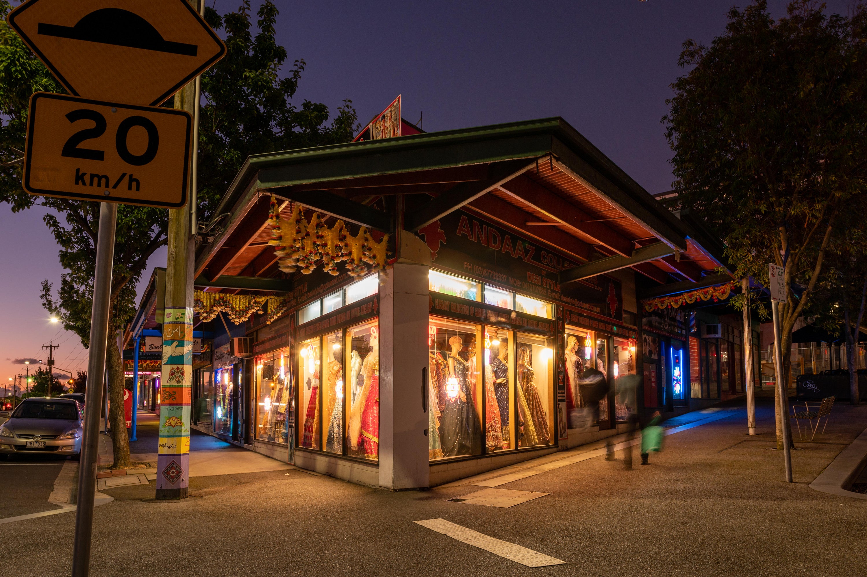 Little India shopping strip light activation