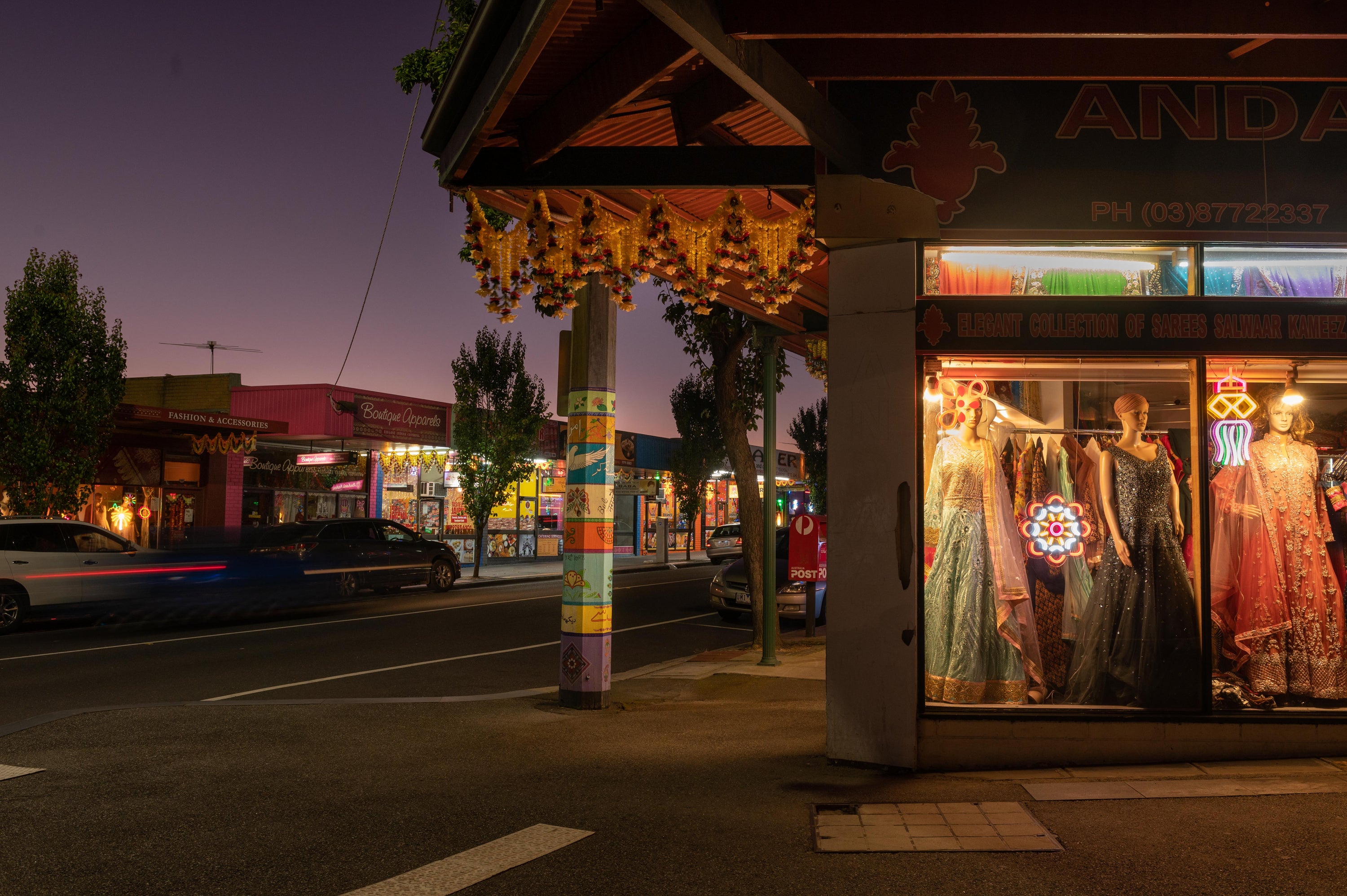Little India shopping strip light activation