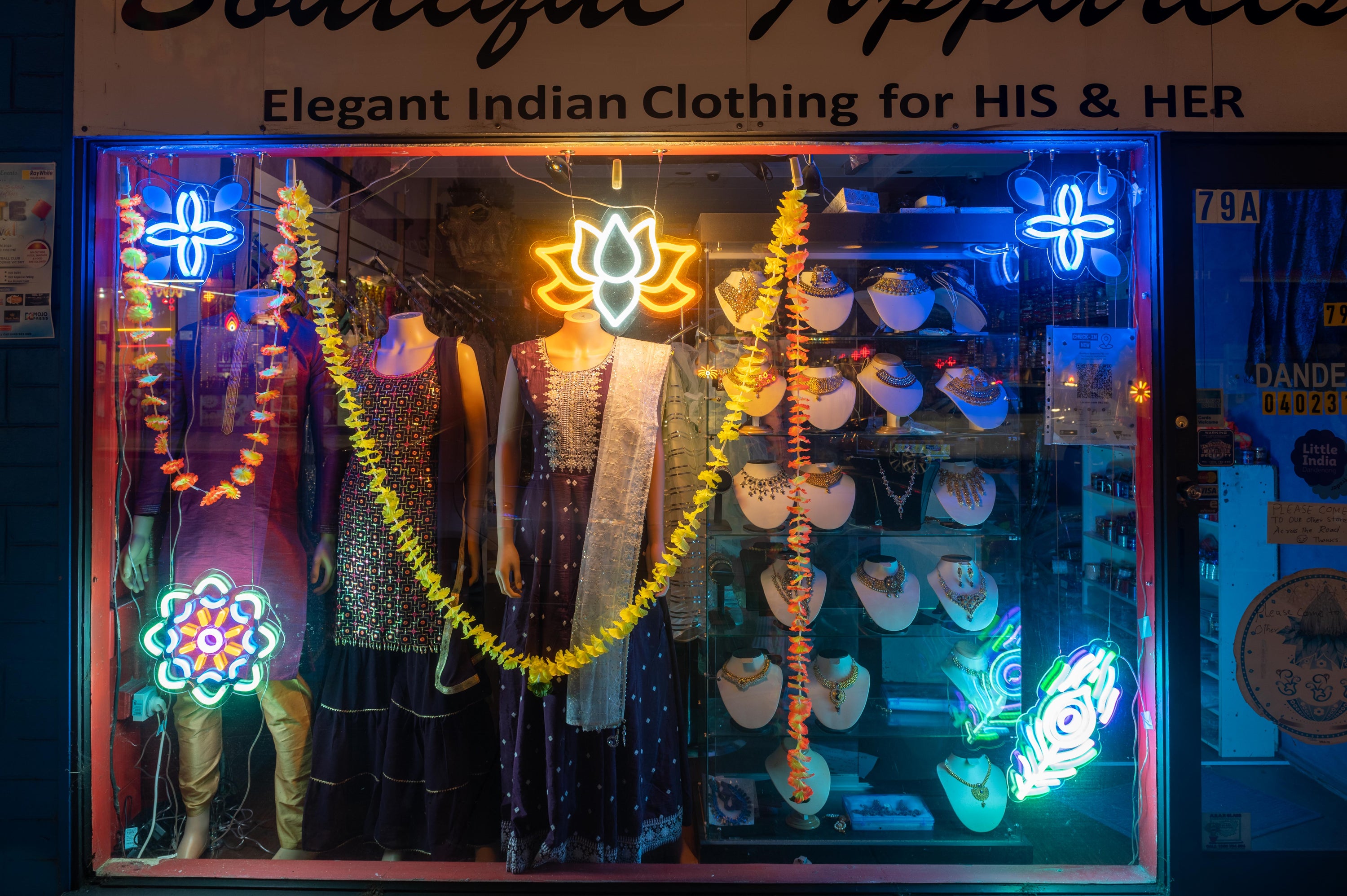Little India shopping strip light activation