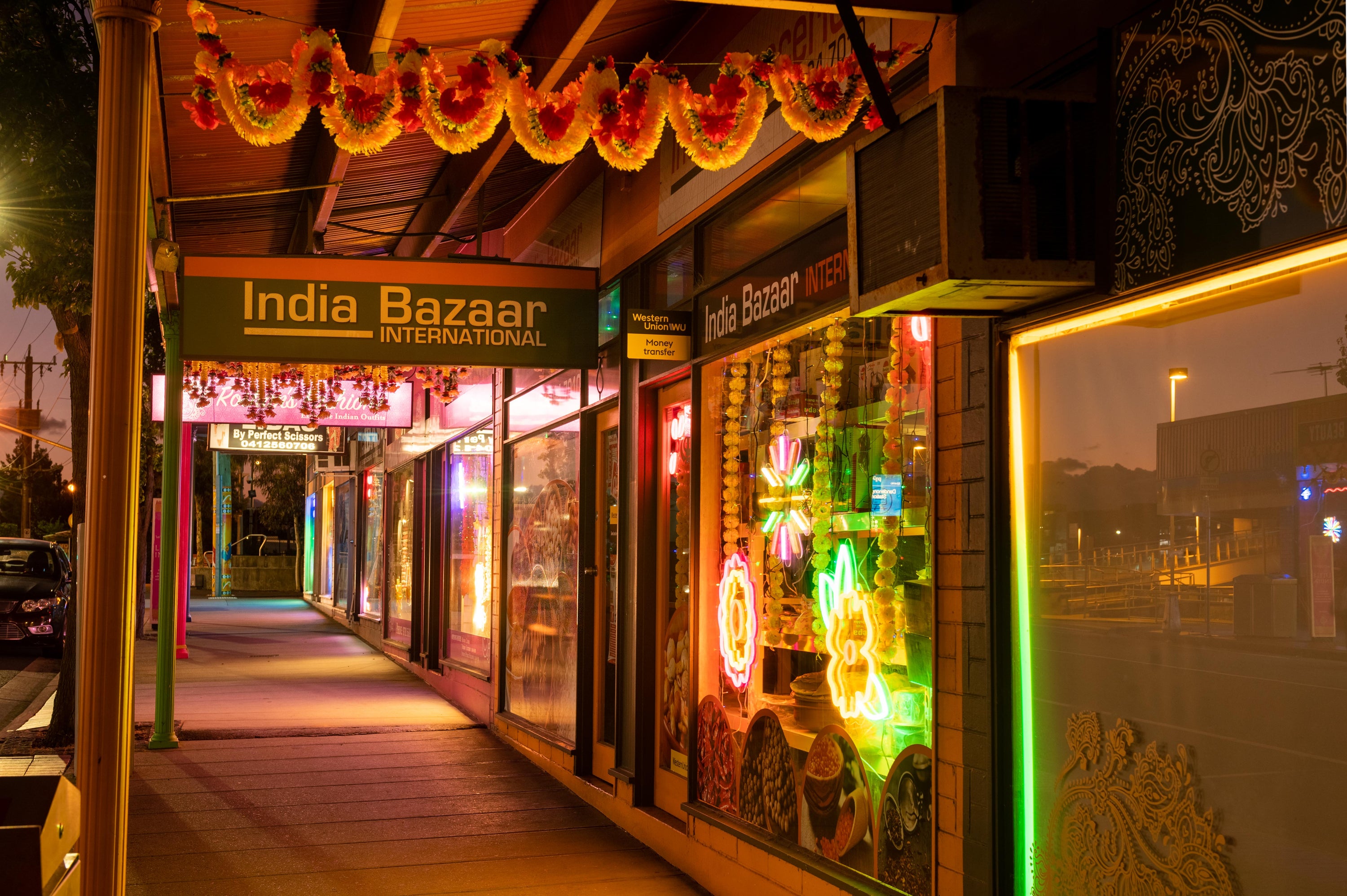 Little India shopping strip light activation