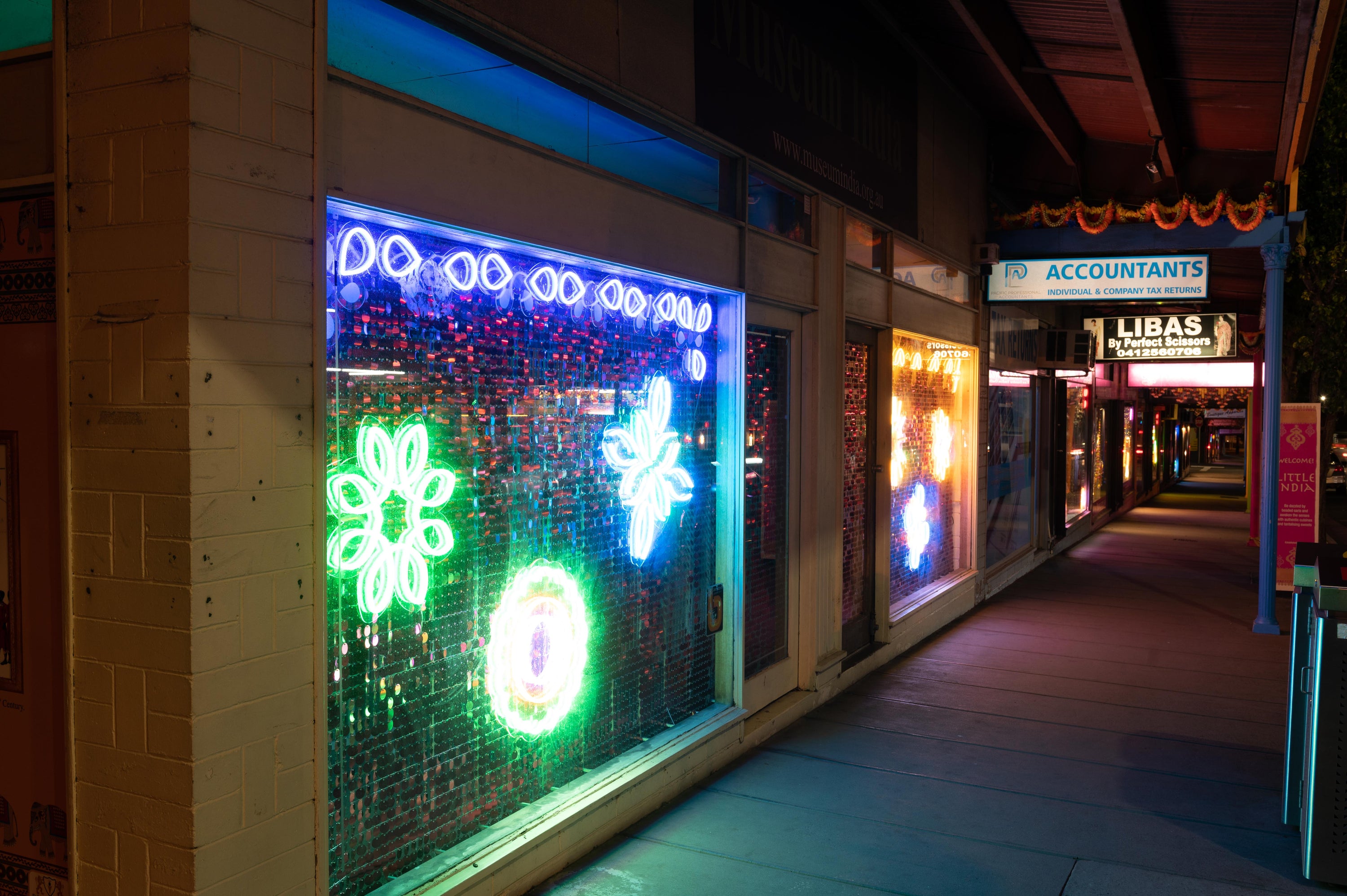Little India shopping strip light activation