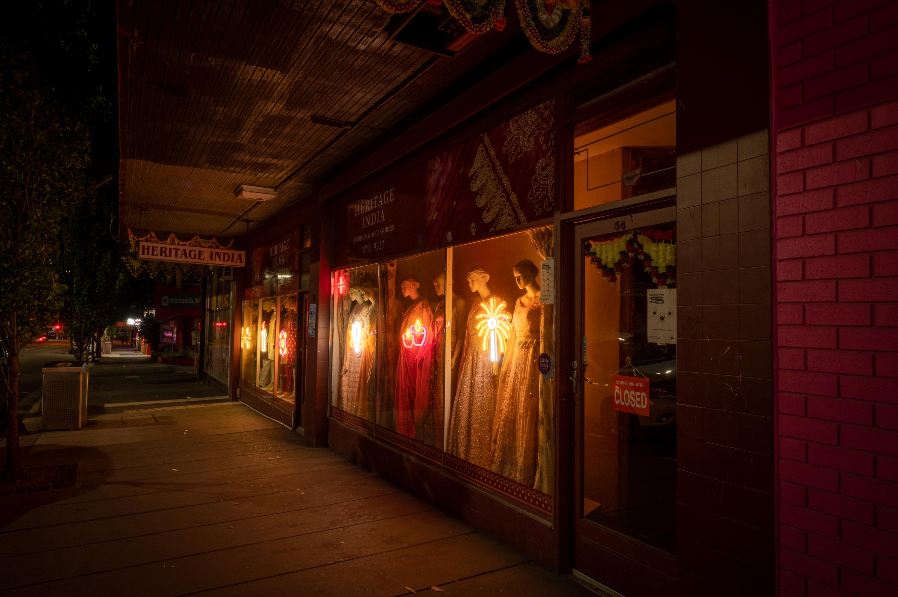 Little India shopping strip light activation