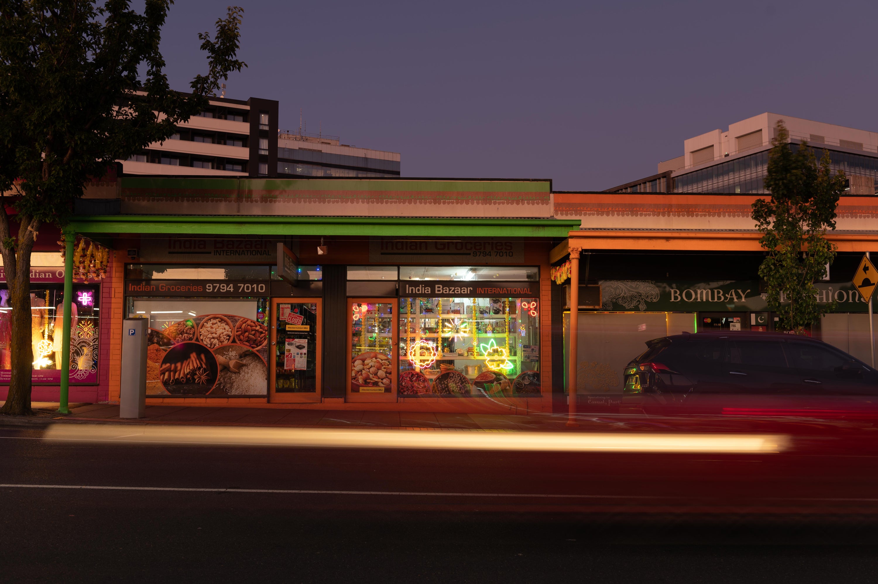 Little India shopping strip light activation