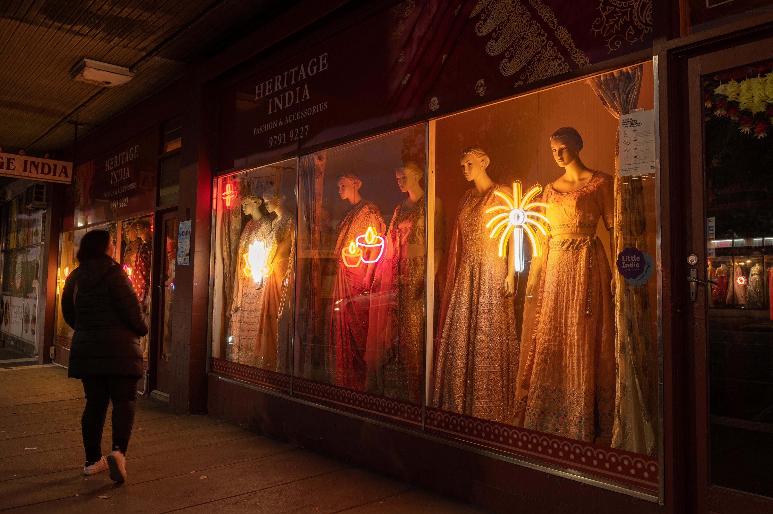 Little India shopping strip light activation