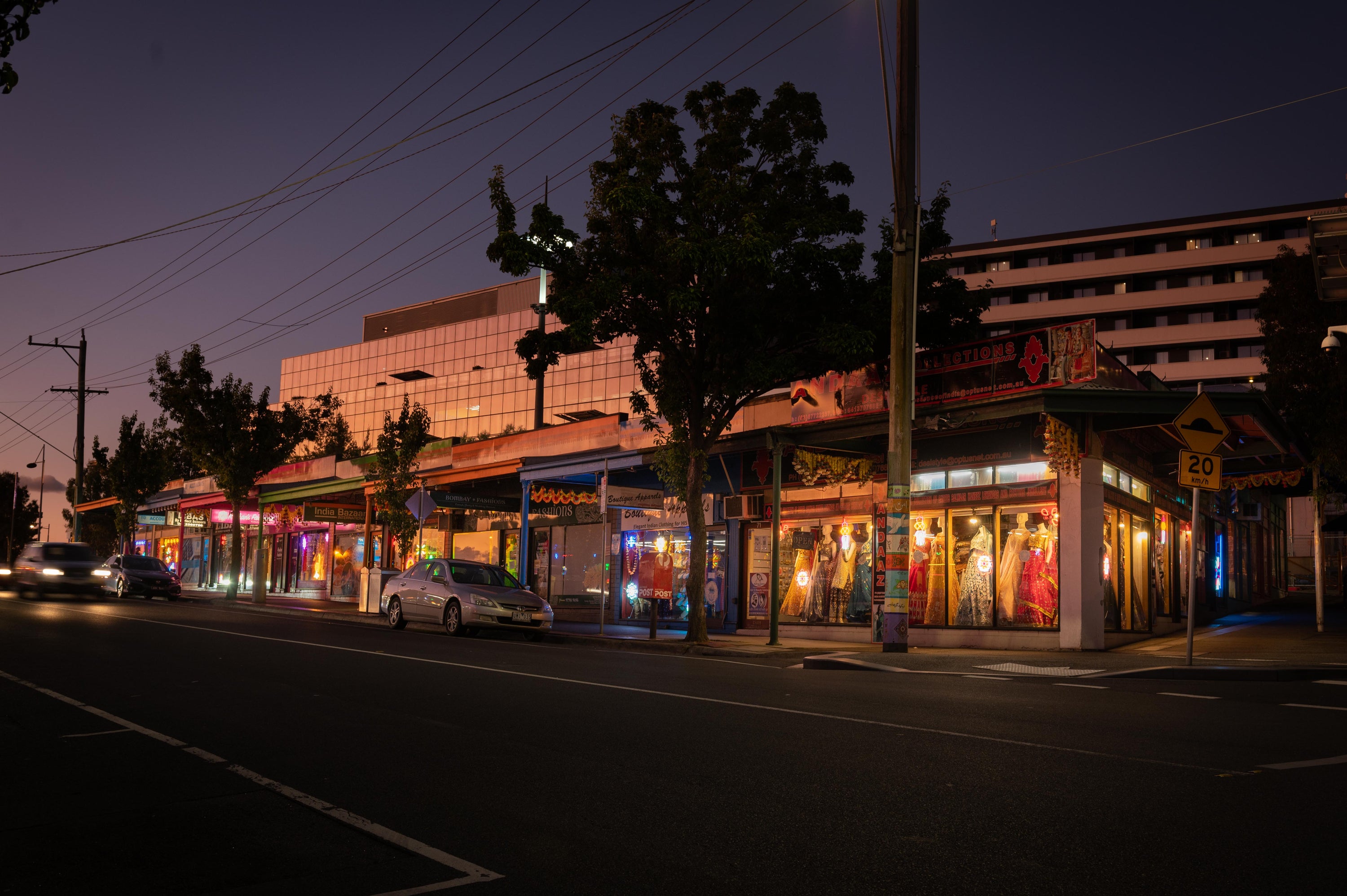Little India shopping strip light activation