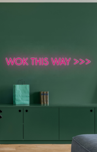 CUSTOM SIGN: WOK THIS WAY >>>