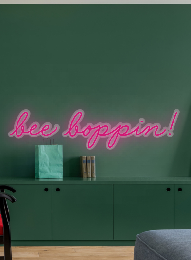 CUSTOM SIGN: bee boppin!