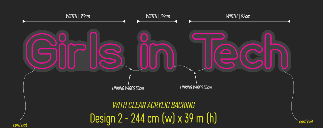 Custom Neon Sign - Girls In Tech