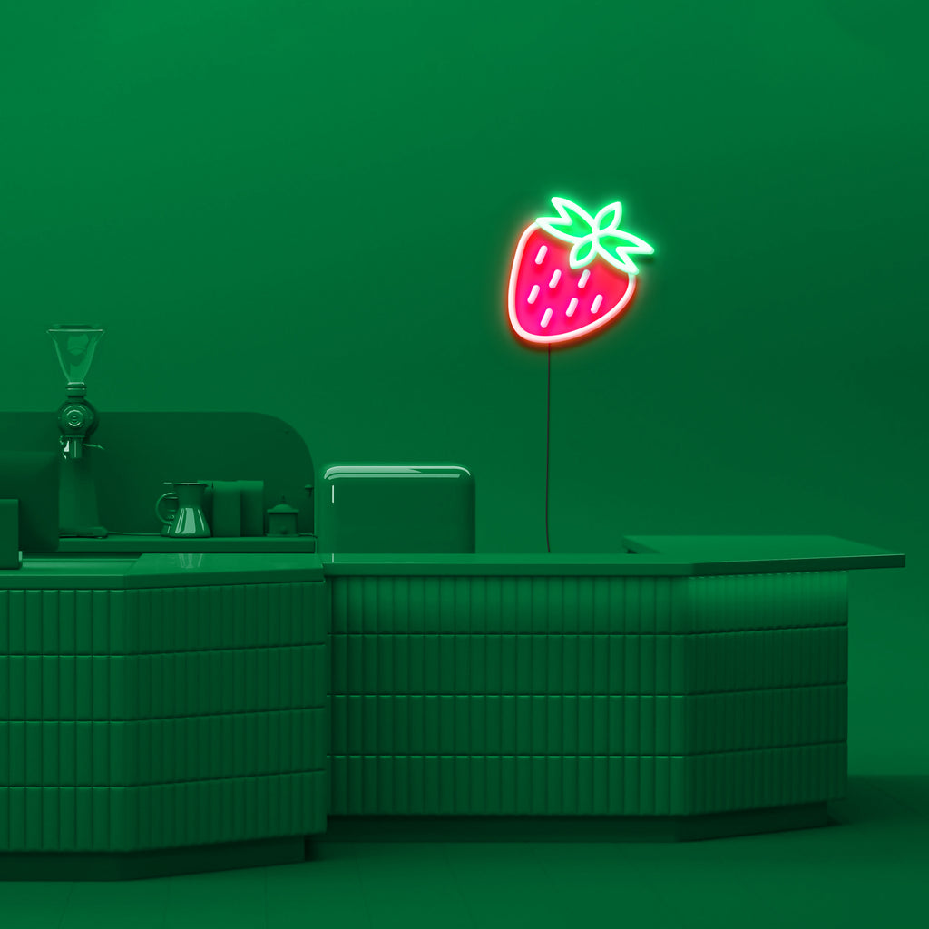 Berry Nice Mini LED neon in material girl, stop sign and minty green colours.